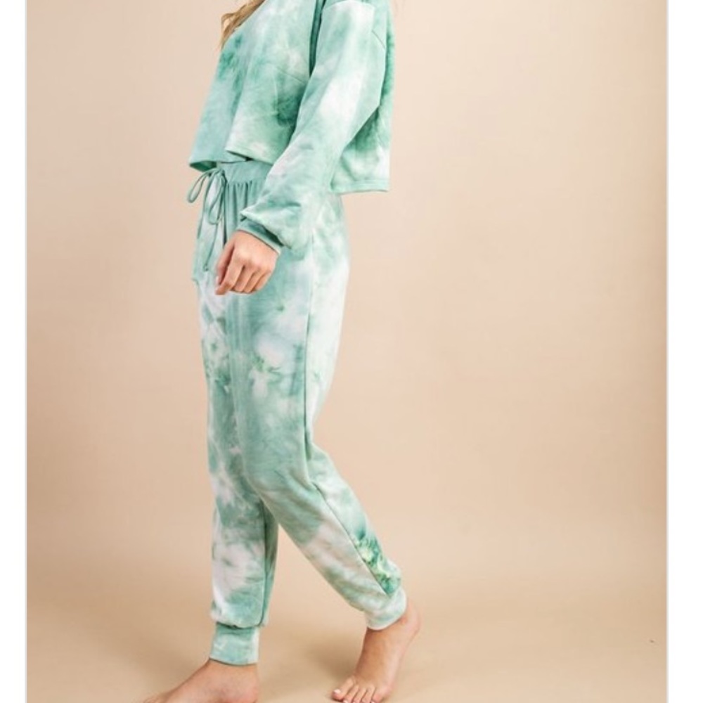 🧚🏻GORGEOUS! MINT TIE DYE JOGGERS - Picture 4 of 6